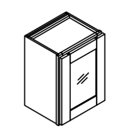 18″ High One Glass Door Wall Cabinet